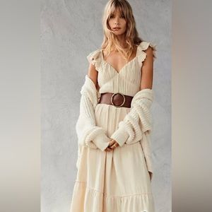 VERY RARE NWT ANTHROPOLOGIE Tiered Ruffled Maxi Dress. Size L